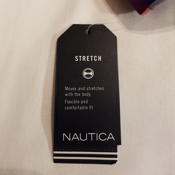 Nautica boys size 14/16 checkered shirt stretch button down NEW - Picture 5 of 7